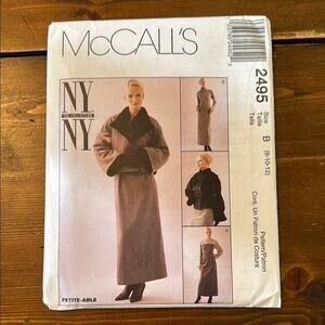 McCall's Pattern 2495 NY NY Open Swing Jacket Coat Semi Fitted Long Dress